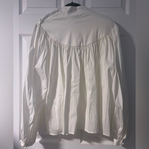 New With Tags Ann Taylor Astraet High Neck Pin Tuck Blouse - Picture 5 of 5